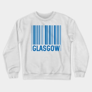 Glasgow Bar Code Design (Scottish Saltire Blue) Crewneck Sweatshirt